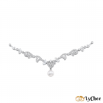 Dây cổ Vàng trắng 10K Đính ngọc trai Lychee - Nguyễn Nhựt Duy