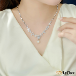 Dây cổ Vàng trắng 10K Đính ngọc trai Lychee - Nguyễn Nhựt Duy
