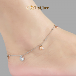 Lắc chân Bạc đính đá Lychee HELLO KITTY - Dương Thị Khánh Huyền