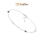 Lắc chân bạc đính đá màu đen - Dương Thị Khánh Huyền