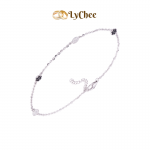 Lắc chân bạc đính đá màu đen - Dương Thị Khánh Huyền