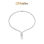 Dây cổ cưới Vàng trắng 10K Đính đá ECZ - Nguyễn Nhựt Duy