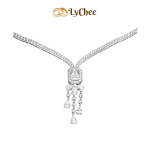 Dây cổ cưới Vàng trắng 10K Đính đá ECZ - Nguyễn Nhựt Duy