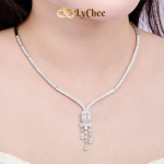 Dây cổ cưới Vàng trắng 10K Đính đá ECZ - Nguyễn Nhựt Duy