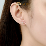 Bông tai Bạc đính đá LycheeSilver My Feeling - Lê Thị Bảo Ngọc