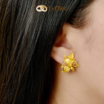 Bông tai cưới Vàng 24K Lychee Trầu Cau - Lê Thị Bảo Ngọc