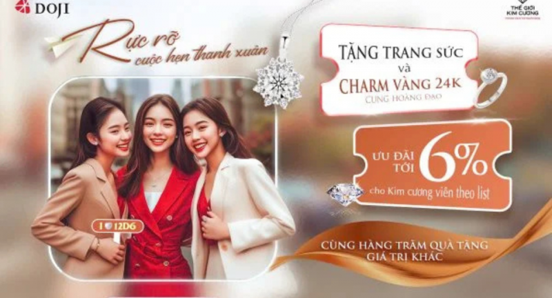 DOJI VÀ THẾ GIỚI KIM CƯƠNG TẶNG TRANG SỨC CHO CUỘC HẸN THANH XUÂN THÁNG 11-LÊ THỊ BẢO NGỌC