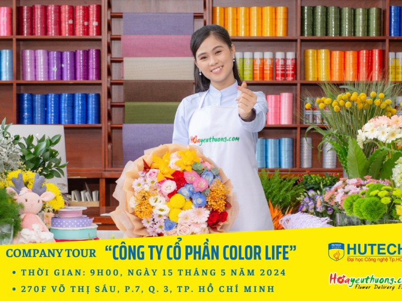 Sinh viên ngành Thương mại điện tử, khoa Tài chính Thương mại Tham quan công ty Cổ Phần Color Life – Thương hiệu Hoa HoaYeuThuong.com Nguyễn Nhựt Duy