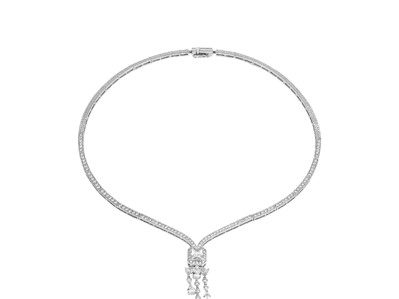 Dây cổ cưới Vàng trắng 10K Đính đá ECZ - Nguyễn Nhựt Duy