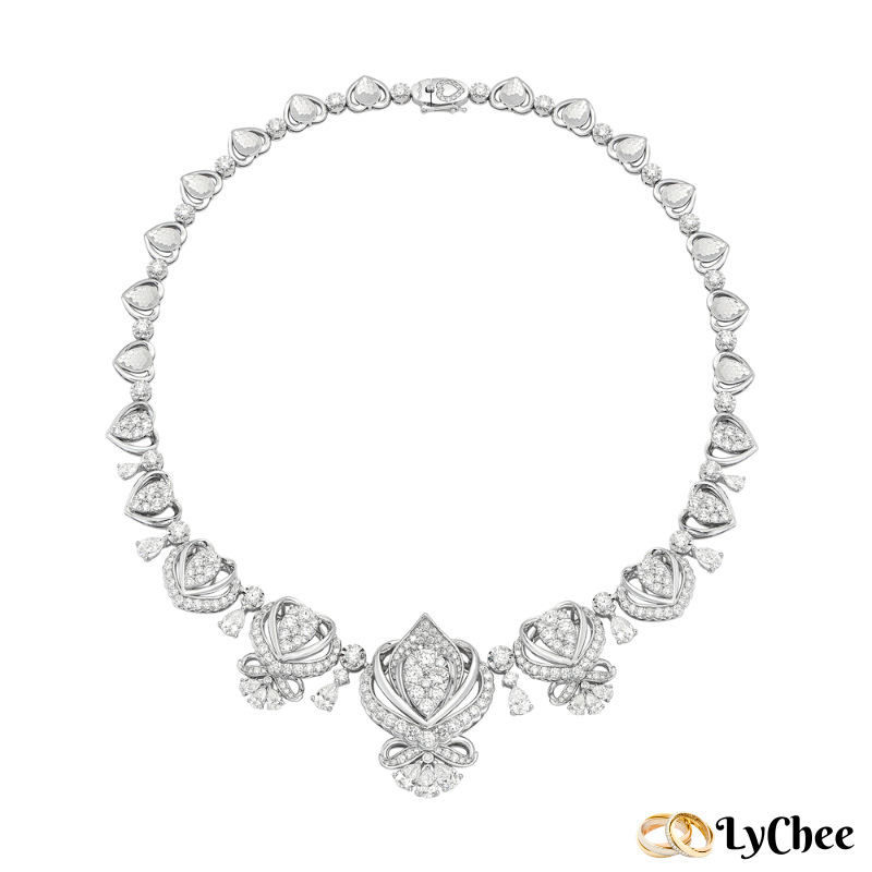 Dây cổ Kim cương Vàng Trắng 14K PNJ Trầu Cau - Nguyễn Nhựt Duy