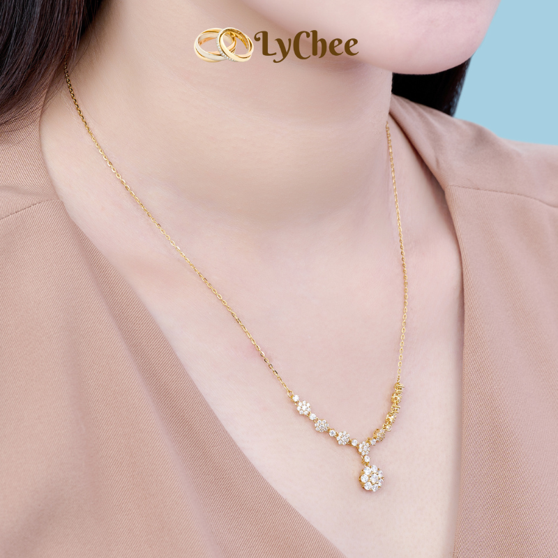 Dây cổ Vàng 14K đính đá CZ Lychee - Nguyễn Nhựt Duy