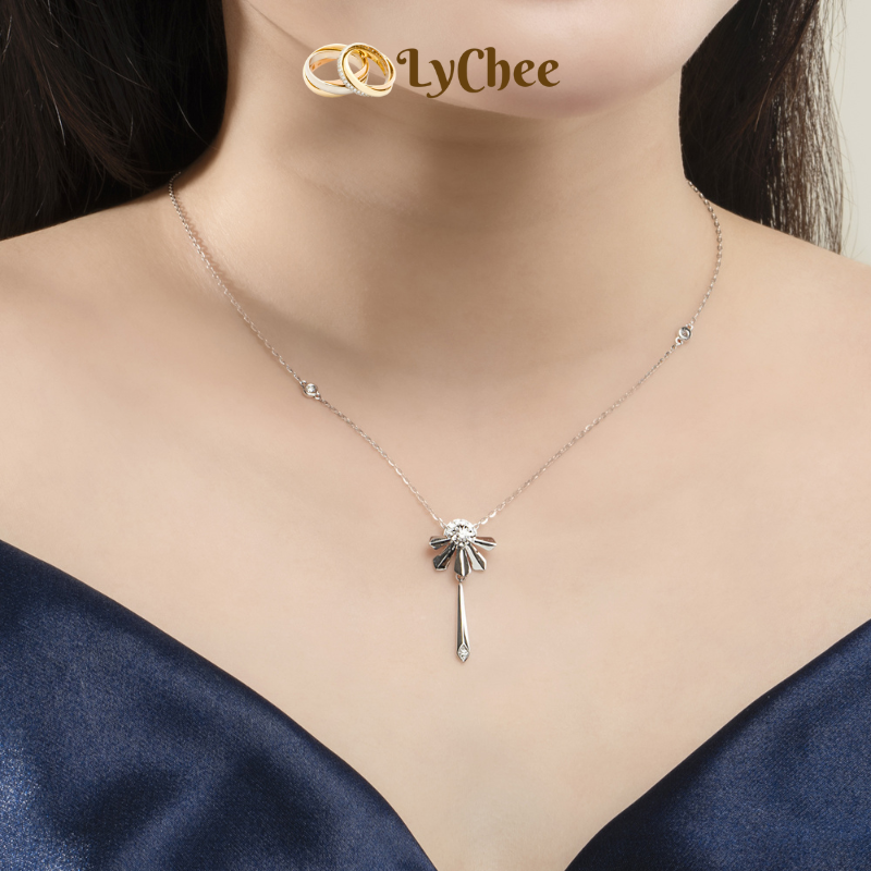 Dây cổ Kim cương Vàng trắng 14K My First Diamond  - Nguyễn Nhựt Duy 