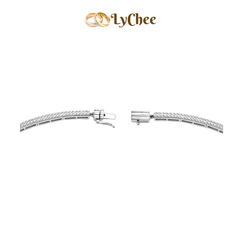 Dây cổ cưới Vàng trắng 10K Đính đá ECZ - Nguyễn Nhựt Duy