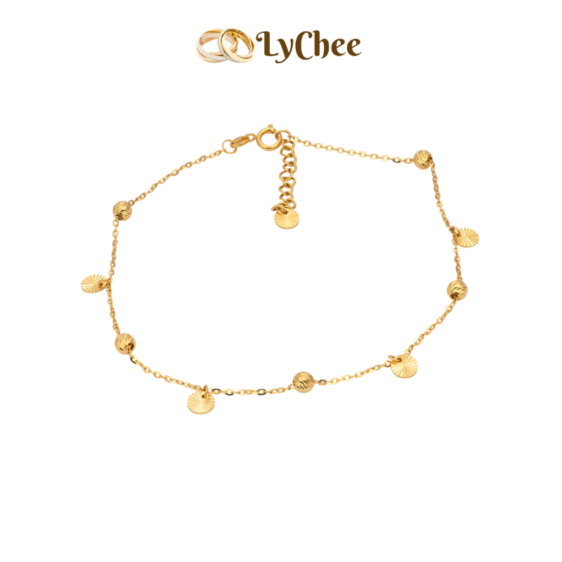 Lắc chân vàng Ý 18K Lychee Gold - Dương Thị Khánh Huyền
