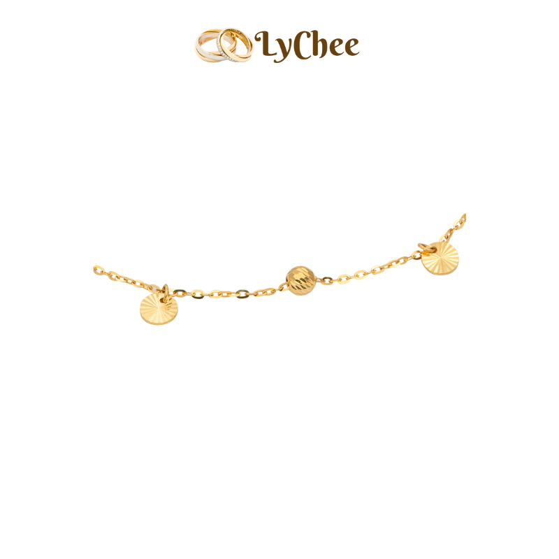 Lắc chân vàng Ý 18K Lychee Gold - Dương Thị Khánh Huyền