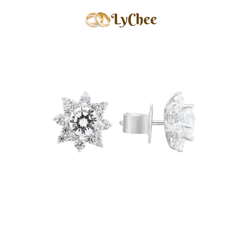 Bông tai Bạc đính đá Lychee Silver - Lê Thị Bảo Ngọc