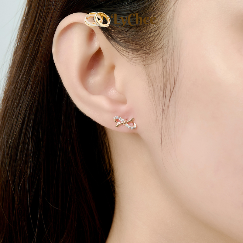 Bông tai Bạc đính đá LycheeSilver My Feeling - Lê Thị Bảo Ngọc