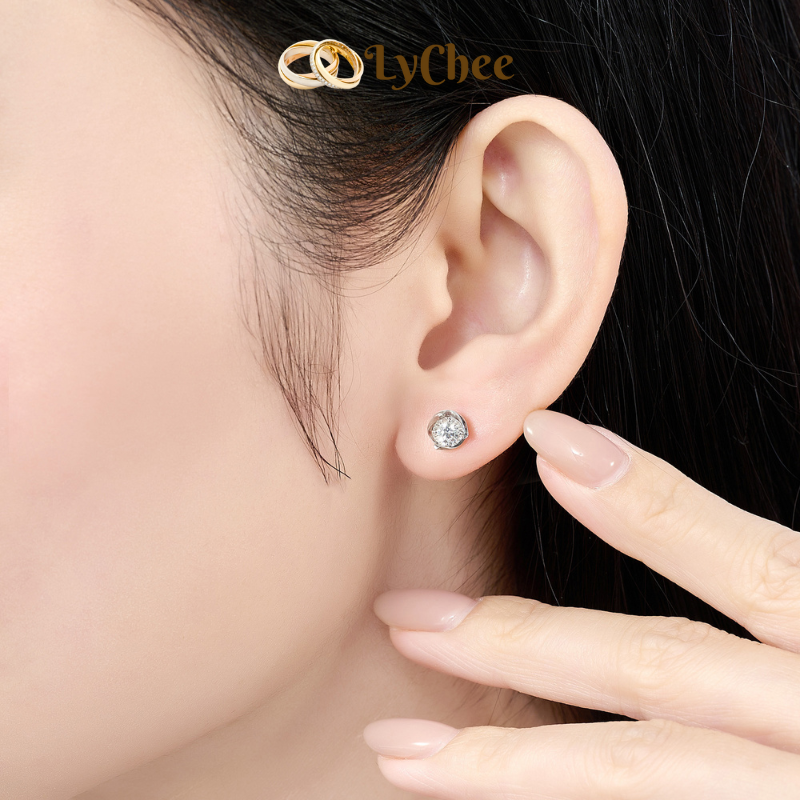 Bông tai Kim cương Vàng trắng 14K - Lê Thị Bảo Ngọc