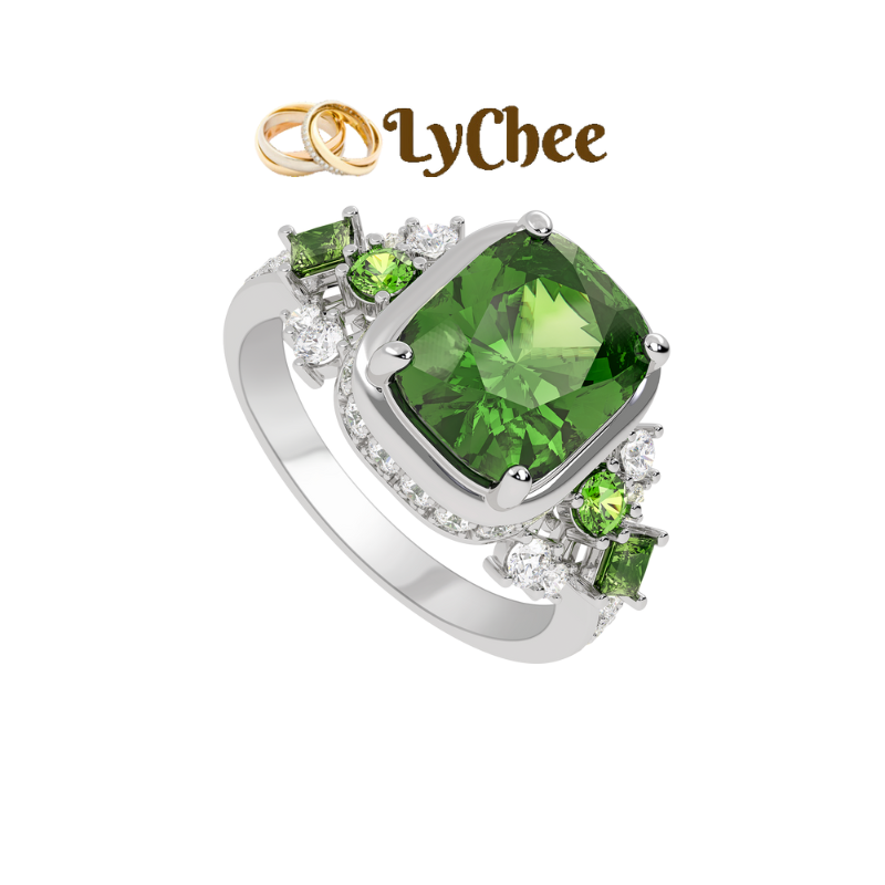 Nhẫn Vàng trắng 14K đính đá Tourmaline TMMXW000011 Mai Thị Lan Anh